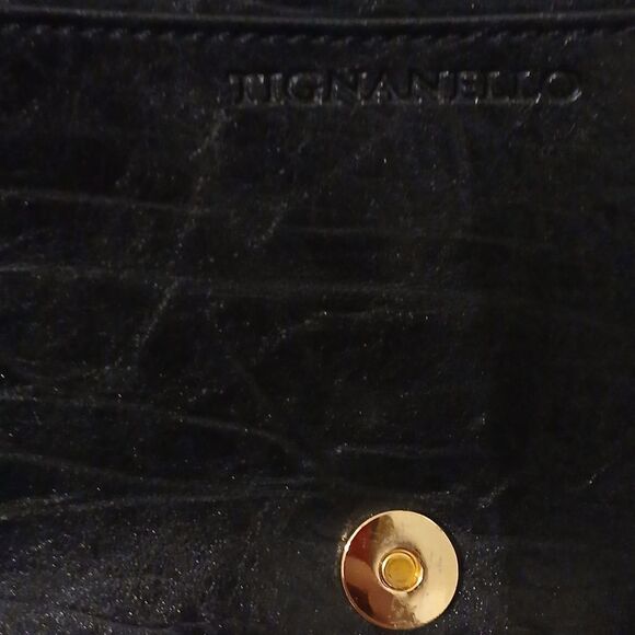 Tignanello Black and Gold Crossbody Bag with Sleek Design Leather - Picture 5 of 9